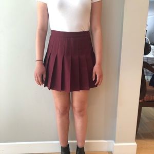 Maroon Gabardine Tennis Skirt